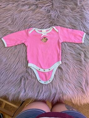 🎳Baby Works Pink Baby Girl Long-Sleeve One-Piece Bodysuit